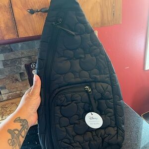Vera Bradley Black Quilted Backpack sling